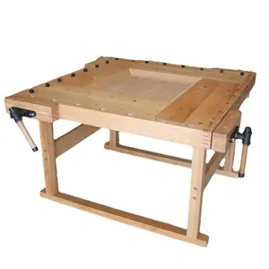Woodworking Workbench Four clamp operation table for Wood art training, creative wood workshop