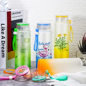 LOVFE Bouteille d'eau en verre de voyage 400 ml en gros, haute qualité, anti-fuite, écologique, pour la rentrée scolaire, design créatif - Product Image 6