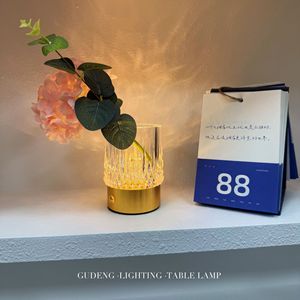 New cross-border trendy creative rechargeable crystal vase lamp, whiskey <b>mini</b> wine glass <b>table</b> lamp, bar atmosphere - Product Image 1