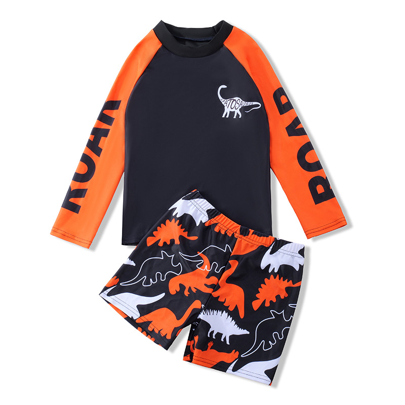 2510 ensemble 2 pièces dinosaure orange