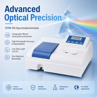 Espectrofotómetro Visible 721N, Espectrofotómetro de Laboratorio 340-1100nm, Pantalla LCD Digital de Haz Dividido para Análisis Químico
