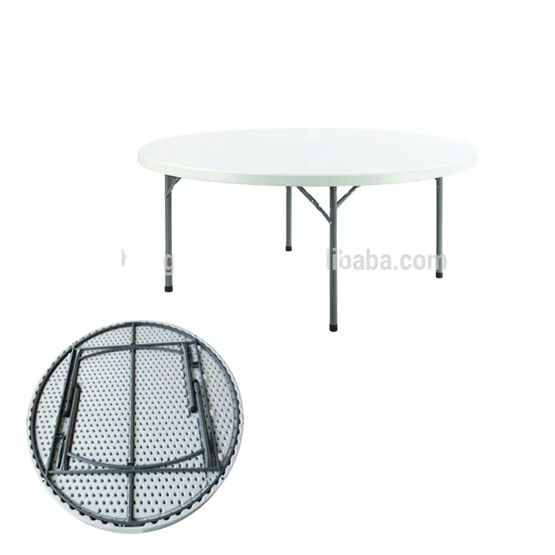 200センチメートルラウンドプラスチック宴会折りたたみパーティーテーブル/HDPEビッグラウンドディナーテーブルため12シーター/パーティーダイニング使用ビッグ円形テーブル