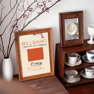 Cornice Portafoto Magnetica in Legno di Ciliegio Fatta a Mano con Incisioni Ornamenti Personalizzati Fai-da-Te Espositore in Legno Massiccio Creativo e Semplice - Product Image 2