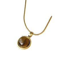 Fashion18k or charme en acier inoxydable oeil de tigre naturel perle oeil de tigre à la mode Vintage serpent chaîne lien collier bijoux