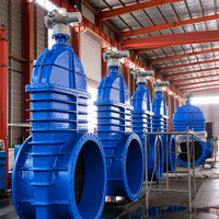 Vanne à opercule industrielle à tige montante, à siège métallique, à brides, grand diamètre DN1200 PN10, pour système d'alimentation en eau municipale