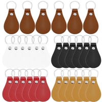 Porte-clés en cuir PU vierge en forme de goutte d'eau, pendentif pour clés, étiquette cadeau DIY, anneau pour clés de voiture