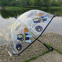 Parapluie de sécurité écologique Apollo pour enfants, à motif droit moderne, avec poignée en alliage et ouverture automatique