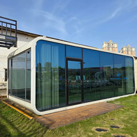 Cabine préfabriquée contemporaine de 20 pieds ou 40 pieds, pod de travail mobile Apple pour bureau, hôtel ou parc sur terrain non utilisé, en acier