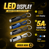 Cable USB para Llavero 3 en 1, Cable de Carga Rápida con Pantalla LED Magnética, Magnético N52, Cargador OTG de Teléfono a Teléfono para Todos los iPhone