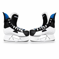 Patins à glace SOYUZ pour SR, bleu et blanc, avec rembourrage de la cheville, pour l'entraînement sur patinoire