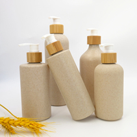 ECO Biodegradable 50ml 100ml 150ml 250ml 300ml 350ml 500ml ml HDPE jerami Lotion botol kosong dengan pompa bambu