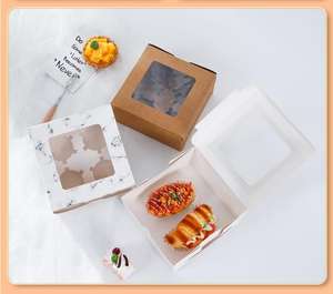 Özel düğün Cupcake kutuları ambalaj <span class=keywords><strong>2</strong></span> 4 6 delik net pencere ile bireysel kağıt Muffin kalıbı kek hediye kutusu - Product Image 3