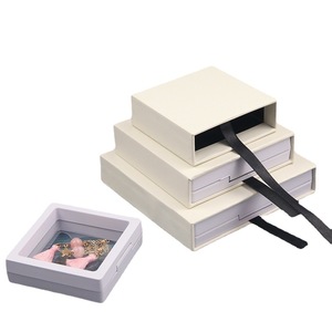 Jewelry Storage <b>Box</b> Set With Transparent Lid And <b>Black</b> Ribbon For Bracelet And Necklace Display - Product Image 1