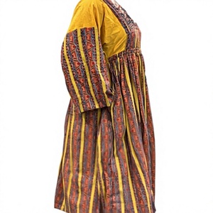 Vestido Maxi de Algodón con Estampado Floral y Rayas, Estilo Bohemio, para Mujer, Transpirable, Verano, ODM - Product Image 2