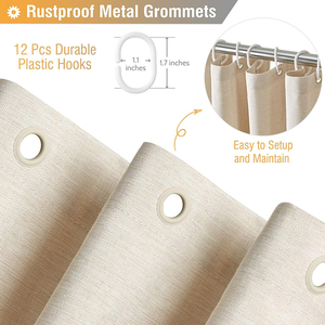 Premium Linen Like Heavy Duty Dusch vorhang g/m² wasserdicht mit 12 Haken für den Hotel gebrauch - Product Image 3