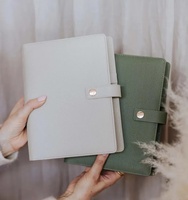 Couverture de carnet de notes A5 en cuir PU personnalisé, à anneaux, avec motif en relief