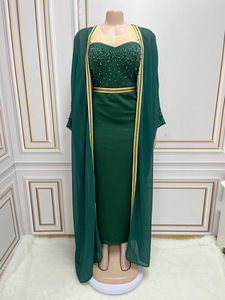 Vestido musulmán de Oriente Medio, conjunto Abaya de <span class=keywords><strong>2</strong></span> piezas, vestidos Dashiki para mujer, ropa larga africana tradicional para invierno y otoño para mujer - Product Image 3