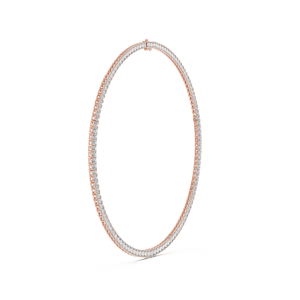 Collier en or rose avec diamant de laboratoire serti clos, bijou de luxe pour femme, idéal pour mariage, fête, anniversaire, usage quotidien, ou comme cadeau - Product Image 1