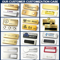 Vente directe économique de plaques métalliques vierges personnalisées pour badges nominatifs du personnel et plaques d'identification des employés, avec gravure laser magnétique de logo et nom