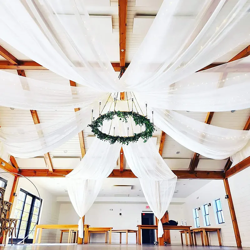 قماش اللف على السقف لإعداد حفل زفاف فريد ديكور السقف ستائر الديكور الزفاف الديكور