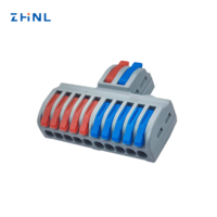 Pa66 Type de ressort d'amarrage connexion rapide SPL102 2 pouces et 10 sorties répartiteur universel bornier épissure connecteur de fil de cuivre