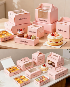Emballage de <span class=keywords><strong>chocolat</strong></span> avec logo personnalisé, boîtes à croissants en carton rigide avec poignée - Product Image 2