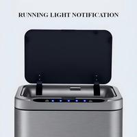 Poubelle intelligente ELPHECO à commande tactile, en acier inoxydable, automatique, étanche, alimentée par batterie, design moderne pour salle de bain