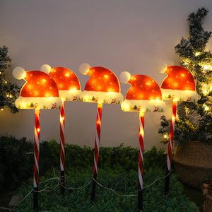 Giáng sinh năng lượng mặt trời cắm Ánh Sáng IP65 không thấm nước Santa Claus trang trí ánh sáng sân lễ hội kẹo xuyên biên giới giáng sinh - Product Image 4