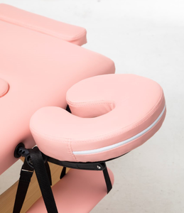 Cama plegable de 2 secciones personalizada, cama plegable de relleno de esponja, mesa de masaje portátil de madera rosa - Product Image 3