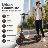 Trottinette électrique pliable à moteur puissant, batterie longue autonomie, double freinage électronique pour adultes, idéale pour les trajets urbains quotidiens – Meilleures ventes