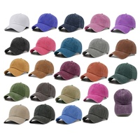 Gorra de béisbol unisex vintage de algodón lavado con logo personalizado al por mayor, gorra de camionero ajustable, gorra deportiva teñida y desgastada, gorra de papá en blanco.