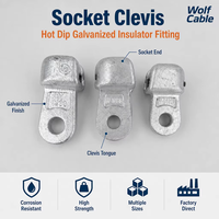 Fitting Isolator Clevis Galvanis Celup Panas untuk Perangkat Keras Saluran Transmisi Udara