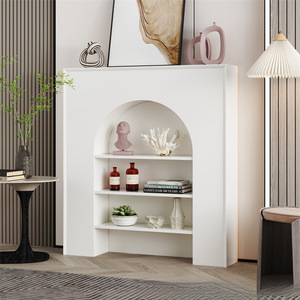 Nordic White Minimalist Modern Wood Fireplace Decoration <strong>French</strong> Background Wall Living Room Ins Homestay Display Cabinet <strong>Shelf</strong> - Product Image 6