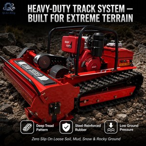 <b>Gasoline</b> Hybrid Wireless Remote Control Crawler Track Heavy Duty Y Blade All Terrain Slope Garden Lawn Mower Q-80A High-Power En - Product Image 4
