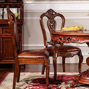 Mộc Mạc American vải ghế ăn-Châu Âu trắng khắc da/Bàn ghế cho ăn uống/văn phòng - Product Image 4