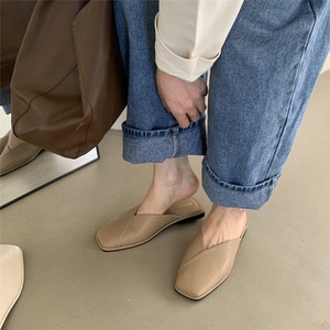 Vente directe d'usine de pantoufles. Couvre-tête de style vêtement d'extérieur pour femmes. Nouvelles demi-chaussons d'été. Chaussures Moulle à la Mode pour Femmes. - Product Image 3