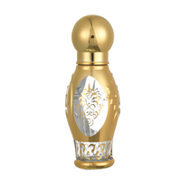 Flacons roll-on en verre de 15 ml, style arabe, motif doré de luxe, vides, pour parfum et huiles essentielles, finition mate avec sérigraphie givrée