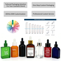 Flacons compte-gouttes en verre vides pour cosmétiques, cheveux, visage, huile essentielle, échantillon gratuit, épaule plate givrée, 1 oz, 2 oz, 30 ml, 50 ml, 60 ml