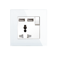 Bingoelec UK 13A prise commutée avec petit bouton marche/arrêt avec USB A + C 2.1A CE z-wave 220V panneau en plastique prise britannique 86*86mm