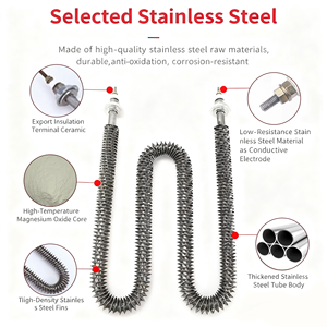 <span class=keywords><strong>U</strong></span> loại vây thép không gỉ khô ống sưởi ấm tản nhiệt điện công suất cao Lò nướng 380V 220V bảo tồn năng lượng - Product Image 2