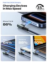 Câble de charge rapide USB C LISEN avec alimentation 240W pour chargeur iPhone 16 haute vitesse, MacBook Pro et iPad