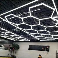 Haute puissance suspendue 220V 110V travail lumière Led Parking Garage Luminaires lumières décoration hexagonale nid d'abeille lampe