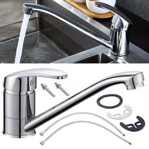 Factory Sale All Copper Chrome Plated <strong>RV</strong> Kitchen Rotary <strong>Faucet</strong> Convenient Single Handle Hot &amp; Cold Water <strong>Faucet</strong> - Product Image 2