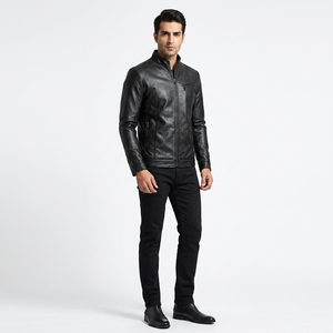 Best Selling <b>Slim</b> <b>Fit</b> Custom Design Fashion Leather <b>Jackets</b> for Men New Season Winter Stand Collar <b>jacket</b> for men - Product Image 1