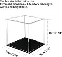 Vitrina Acrílica Transparente de 10x10x10cm, DPC10x10x10, para Coleccionables, Juguetes, Modelos y Figuras de Acción, a Prueba de Polvo, para Mostrador
