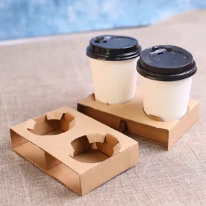 Wegnemen Drankjes Plank To-Go Doos Wegwerp Papier Koffiekopje Houder Voor Cafe