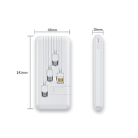 Banco de energía portátil de tendencia de gran capacidad 20000Mah con cable cargador portátil regalo personalizado para exteriores