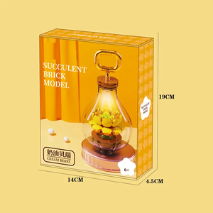 Set di blocchi creativi per educazione dei bambini 3d fai da te 102 pezzi lampadina succulenta fiori assemblare blocchi - Product Image 5
