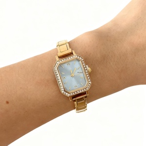 Montre élégante carrée pour femme avec bracelet en acier inoxydable personnalisable, module de bracelet DIY, bracelet à maillons italiens - Product Image 3