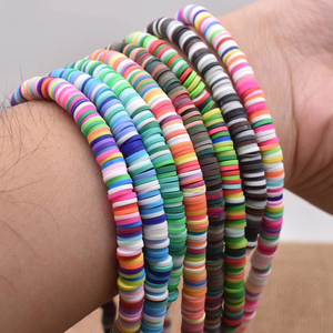 Nueva junta de <span class=keywords><strong>arcilla</strong></span> polimérica multicolor DIY, cuentas de anillo espaciador de arcoíris, cuentas de piedra para pulseras y collares - Product Image 3
